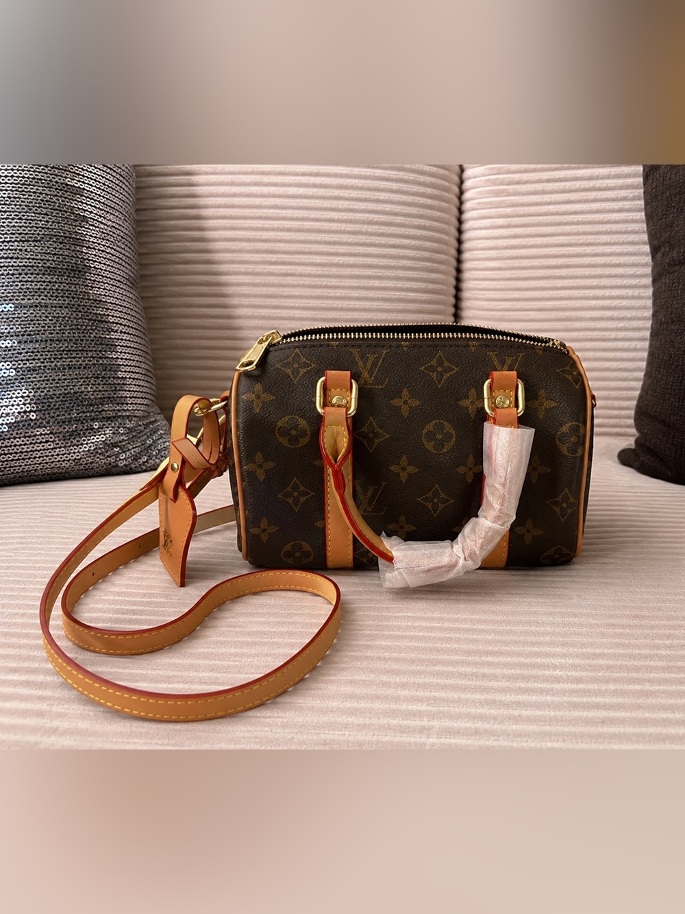Mini Satchel in Monogram Canvas with Vachetta Trim - Picture 2 of 5